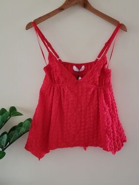 IVRY DAY BNWT Textured Assymetrical Tank Top - Red XS 🚫FINAL SALE